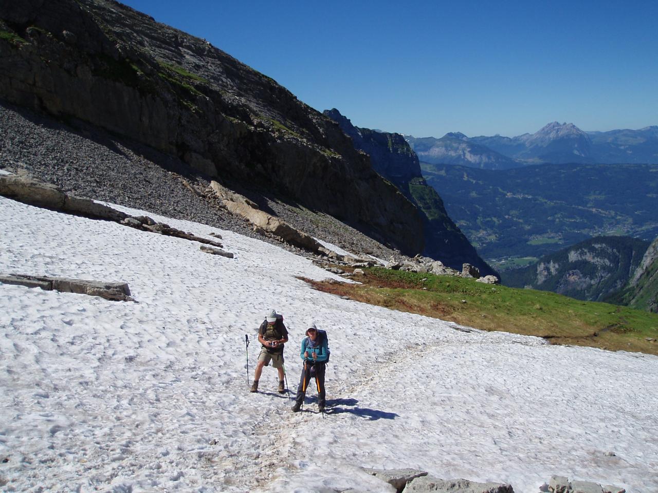 traversée d'un névé